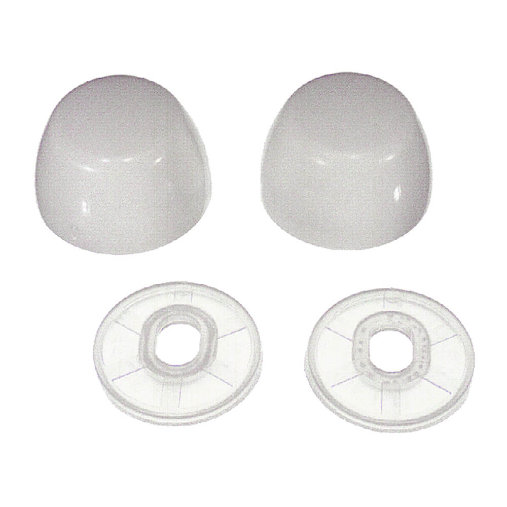 Universal Round Toilet Bolt Caps in White Danco