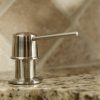 Universal Soap Dispenser with Straight Nozzle in Brushed Nickel