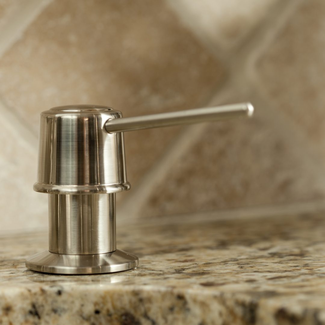 Universal Soap Dispenser with Straight Nozzle in Brushed Nickel Danco
