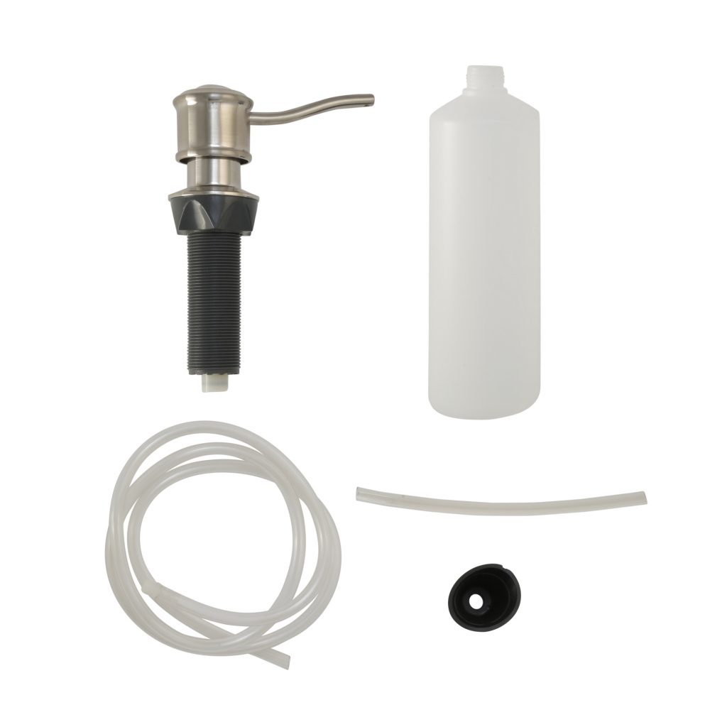 Universal Soap Dispenser with Curved Nozzle in Brushed Nickel Danco