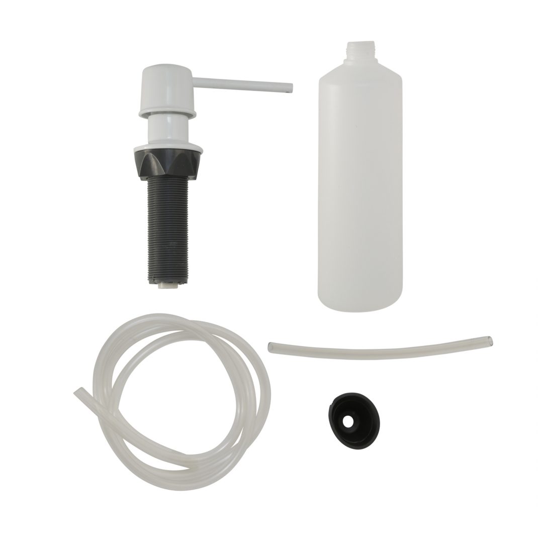 Universal Soap Dispenser with Straight Nozzle in White Danco