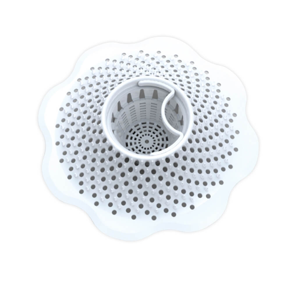 NDB Lot of 2 Bathtub Shower Strainer Hair Catcher Drain Round White Smiley *C1 