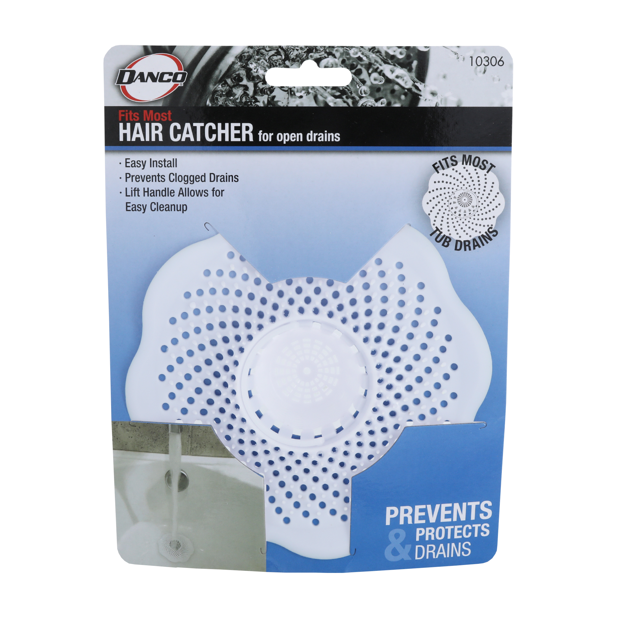 Danco Hair Catcher Bathroom Tub Strainer In White