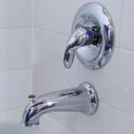 6 in. Decorative Tub Spout with Pull Up Diverter in Chrome