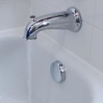 6 in. Decorative Tub Spout with Pull Up Diverter in Chrome