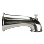 6 in. Decorative Tub Spout with Pull Up Diverter in Brushed Nickel