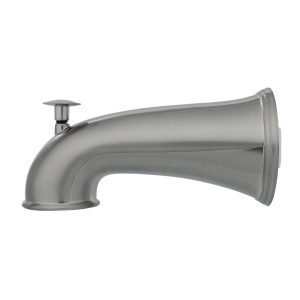 6 in. Decorative Tub Spout with Pull Up Diverter in Brushed Nickel