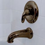 8 in. Decorative Tub Spout with Pull Down Diverter in Oil Rubbed Bronze