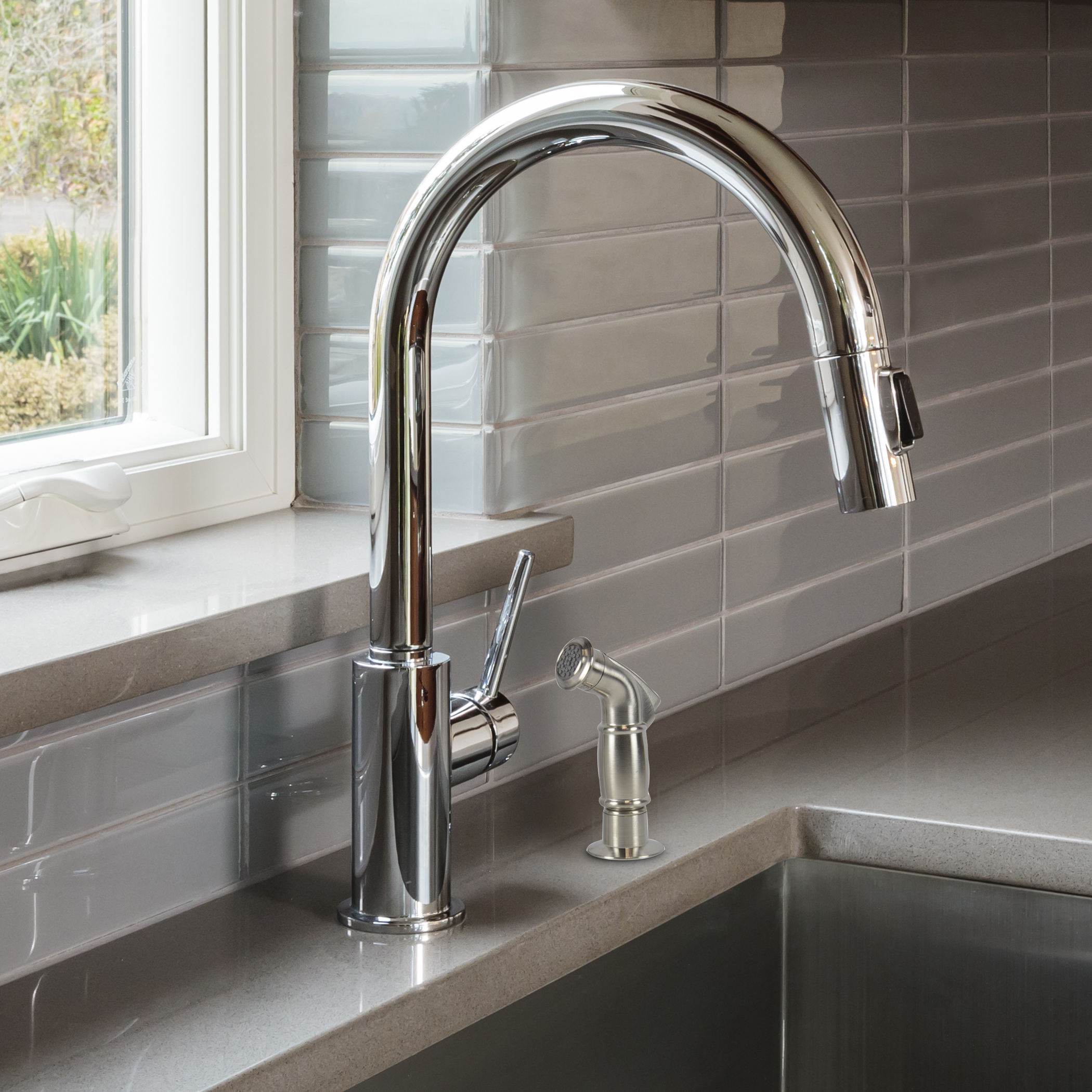 Kitchen Sink Side Spray In Brushed Nickel Plumbing Parts By Danco