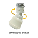 5th image of 1.5 GPM Dual Thread Swivel Sprayrator in White