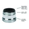 15/16”- 27M or 55/64”- 27F X 3/4” GHTM Chrome Garden Hose Adapter