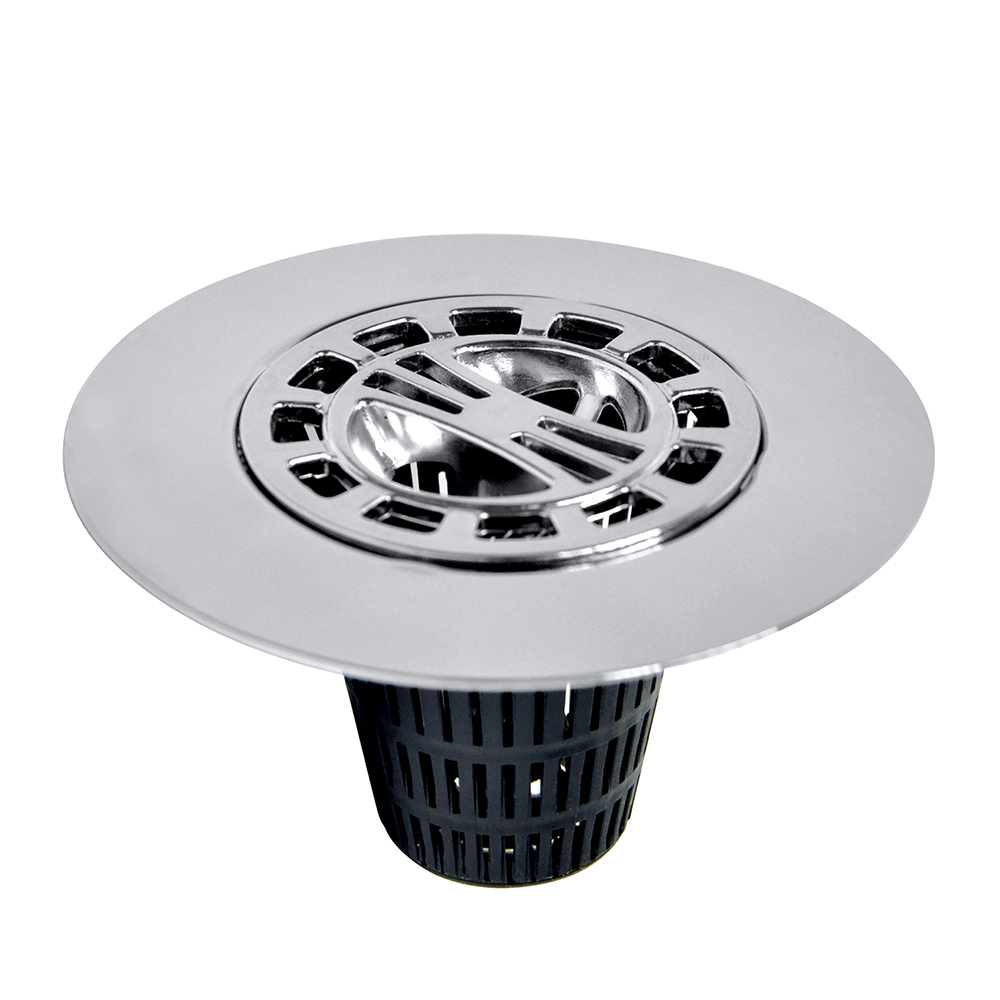 4 1/2 Mobile Home Flat Top Shower Drain Strainer in Chrome - Danco