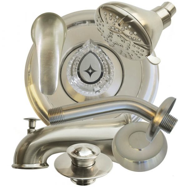 Universal Tub/Shower Trim Kit with showerhead for Moen in Brushed Nickel