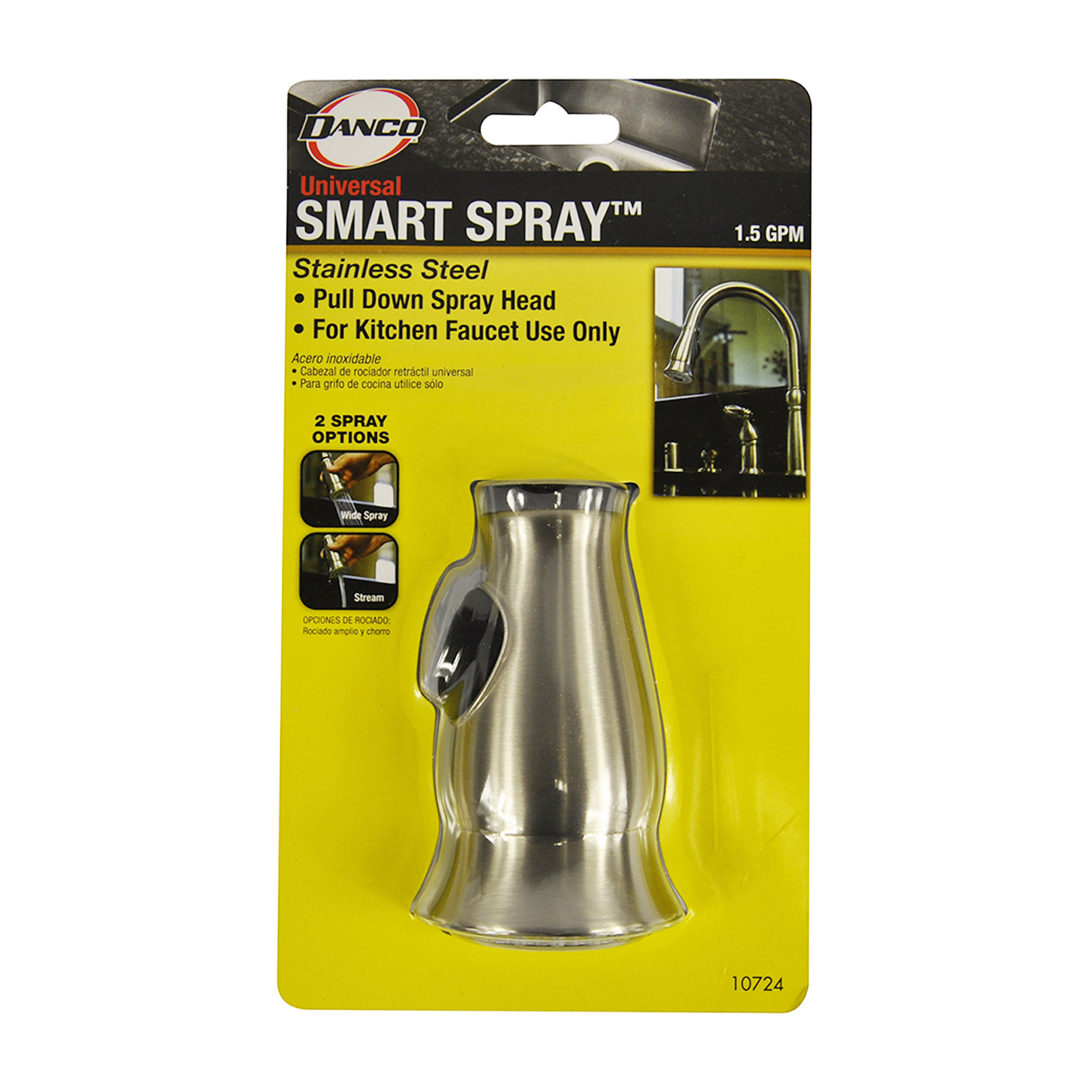 Smart Spray Pull Down Faucet Spray Head in Stainless Steel