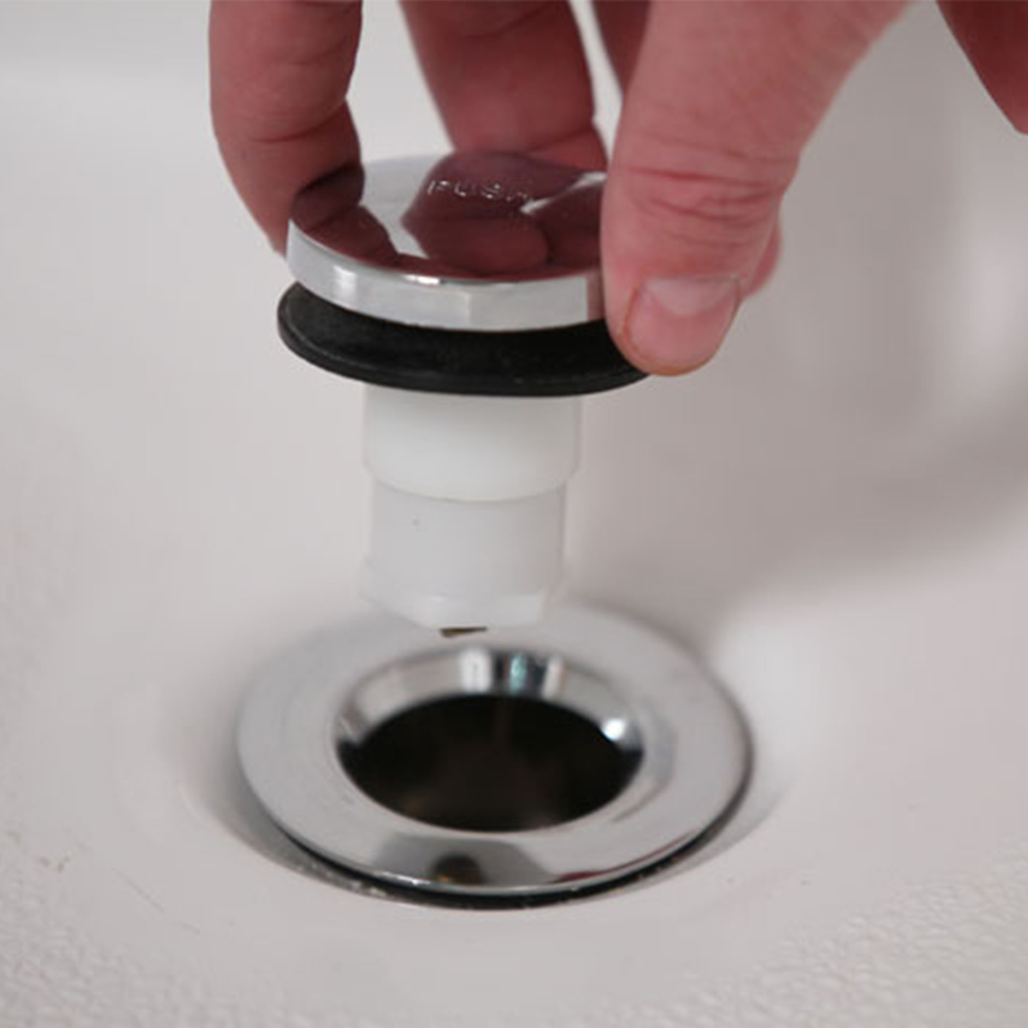 Multi-Fit Touch-Toe Bathtub Drain Stopper in Brushed Nickel - Danco