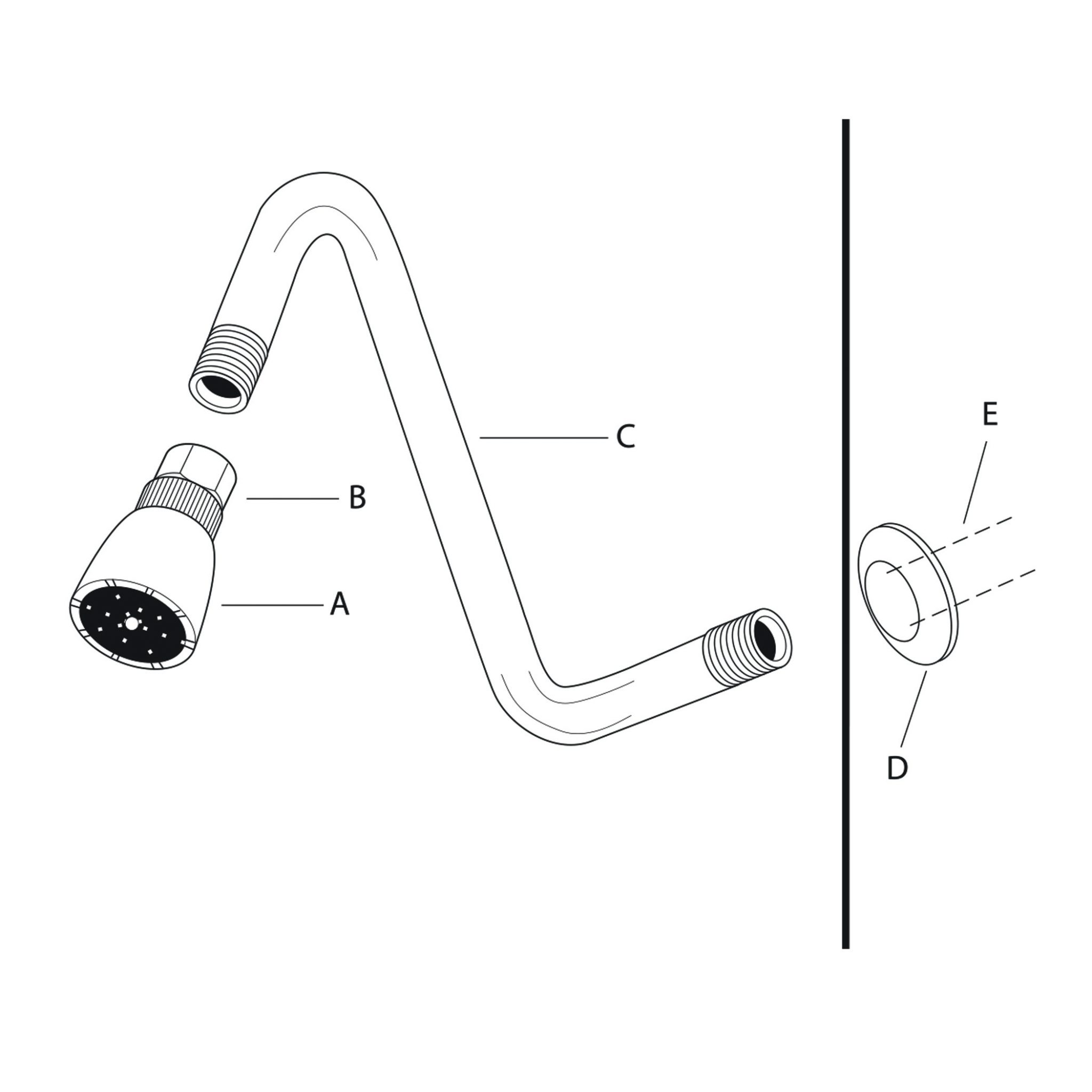 11 in. SStyle Shower Arm and Flange in Chrome Danco