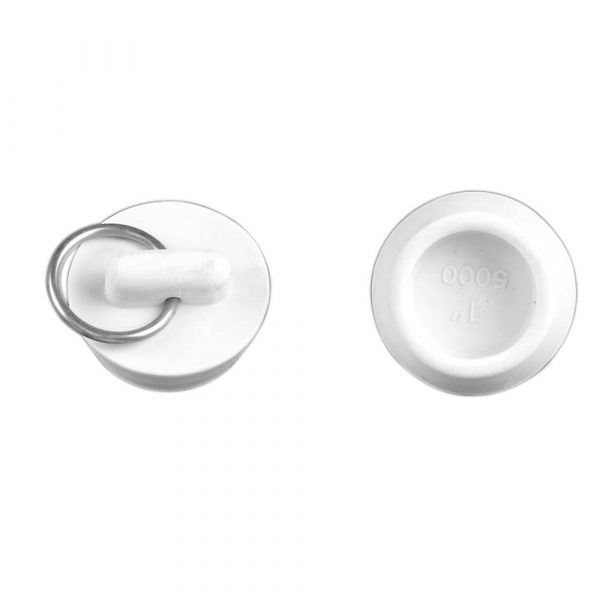 1 in. Rubber Drain Stopper in White (1 per Bag)