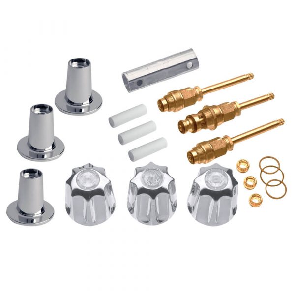 Tub/Shower 3-Handle Remodeling Kit for Gerber in Chrome