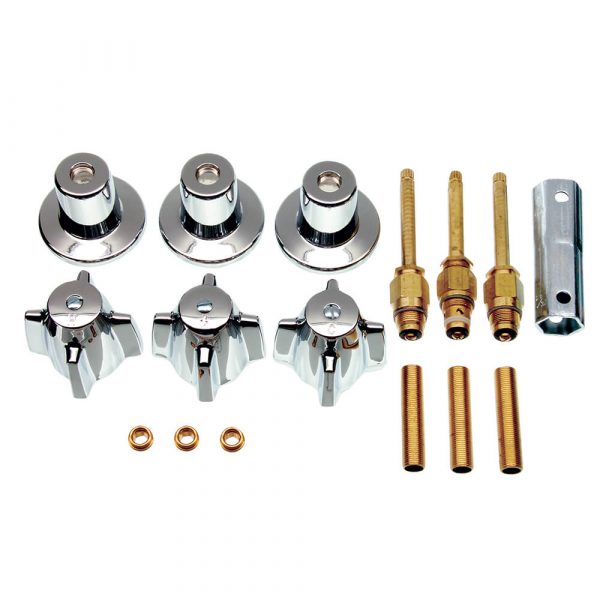 Tub/Shower 3-Handle Remodeling Kit for Central Brass in Chrome