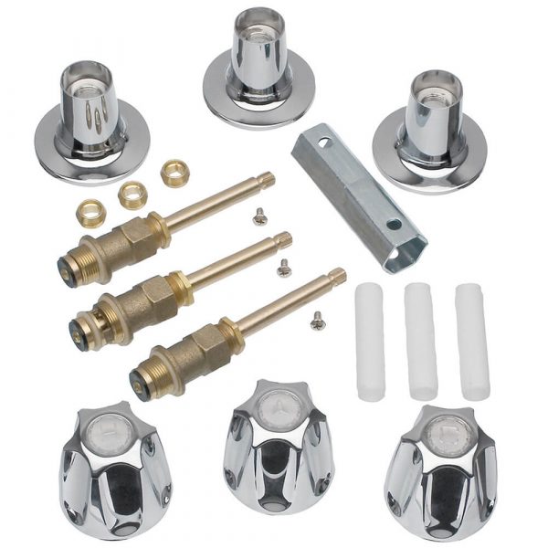 Tub/Shower 3-Handle Remodeling Kit for Price Pfister Verve in Chrome