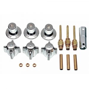 Tub/Shower 3-Handle Remodeling Kit for Central Brass in Chrome