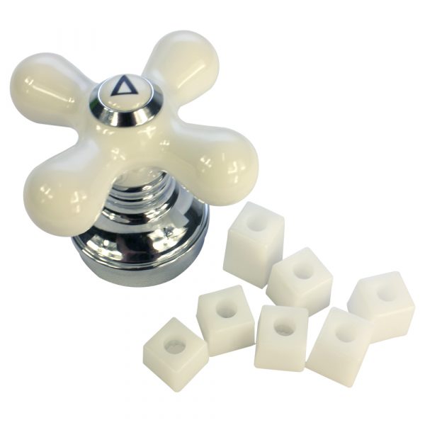 Danco 46004 Porcelain With Chrome Brass Single Cross Handle