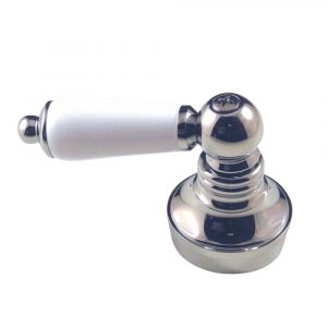 Universal Lever Handle in Chrome with White Tip