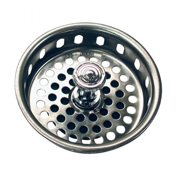 3-3/4 in. Basket Strainer with Drop Center Post in Chrome (Case of 10)