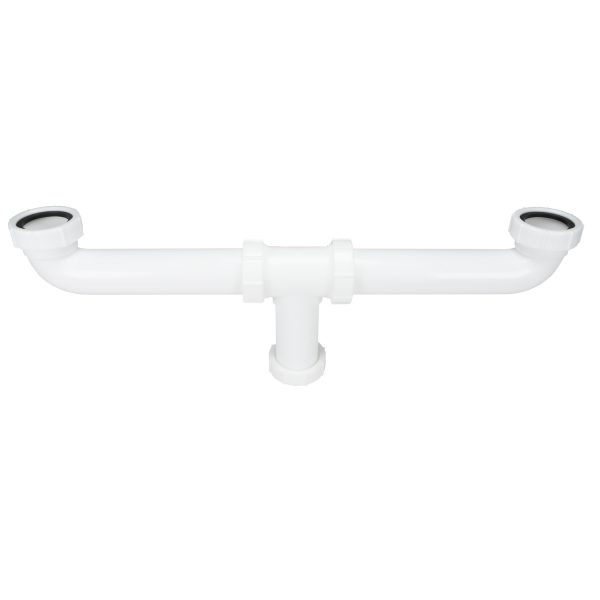 1-1/2 X 16 Center Outlet Waste Drain Pipe in White