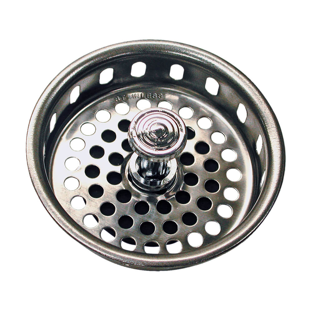 4 1/2 Mobile Home Flat Top Shower Drain Strainer in Chrome - Danco