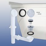 3rd image of Touch-Toe Tub Drain Kit with Chrome Trim