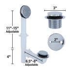 2nd image of Touch-Toe Tub Drain Kit with Chrome Trim