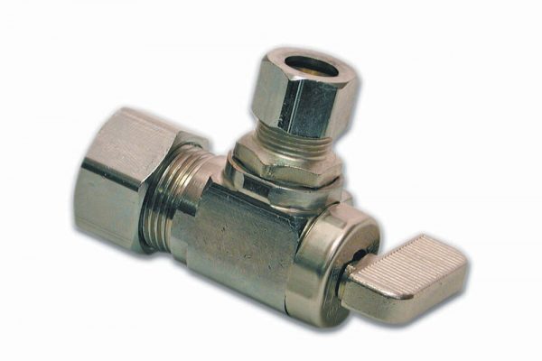3/8 in. Comp. Outlet x 5/8 in. O.D. Comp. Inlet Angle Stop