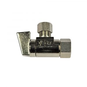 3/8 in. Comp. Outlet x 3/8 in. FIP Inlet Angle Stop 3/8 in. Comp. Outlet x 3/8 in. FIP Inlet Angle Stop