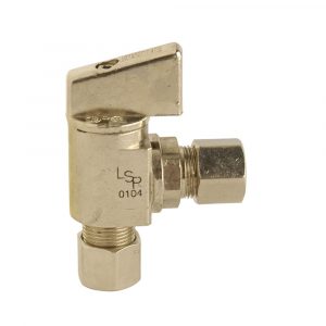 3/8 in. O.D. Comp. Outlet x 3/8 in. Comp. Inlet Angle Stop 3/8 in. O.D. Comp. Outlet x 3/8 in. Comp. Inlet Angle Stop