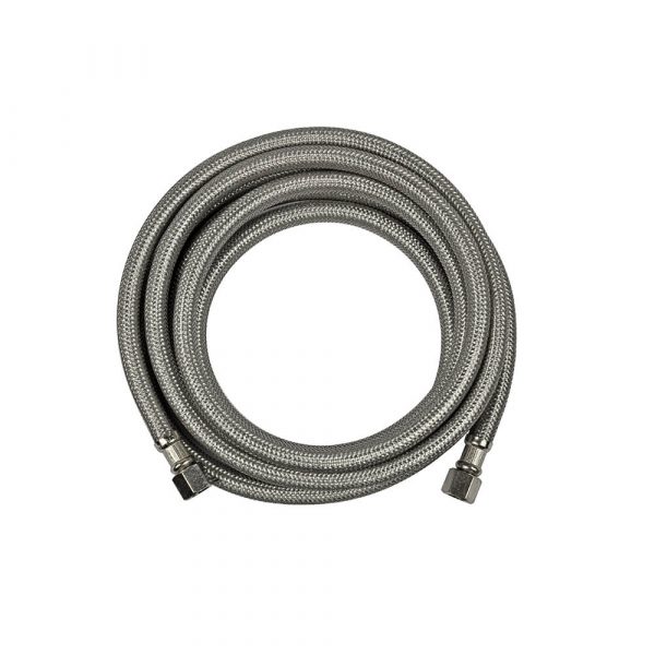 1/4 in. Comp. x 1/4 in. Comp. x 96 in. LGTH Stainless Steel Ice Maker Supply Line Hose