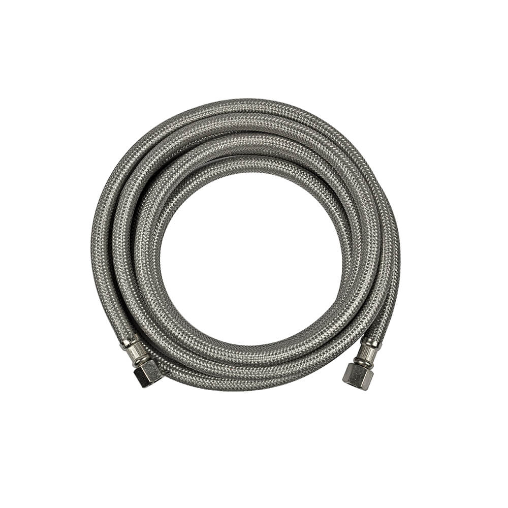 1/4 in. Comp. x 1/4 in. Comp. x 96 in. LGTH Stainless Steel Ice Maker  Supply Line Hose - Danco