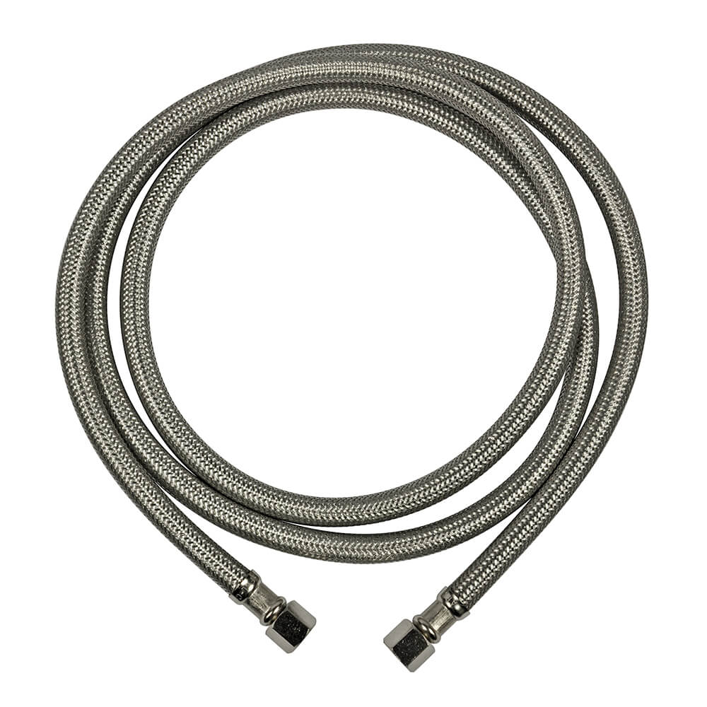 1/4 in. Comp. x 1/4 in. Comp. x 96 in. LGTH Stainless Steel Ice Maker  Supply Line Hose - Danco