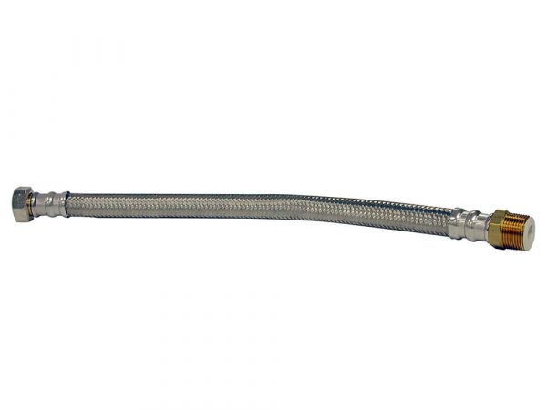 3/4 in. MIP x 3/4 in. FIP x 18 in. LGTH Stainless Steel Water Heater Supply Line Hose