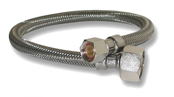 3/8 in. Comp. x 1/2 in. FIP. x 16 in. LGTH Stainless Steel Faucet Supply Line Hose