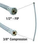 3/8 in. Comp. x 1/2 in. FIP. x 30 in. LGTH Stainless Steel Faucet Supply Line Hose