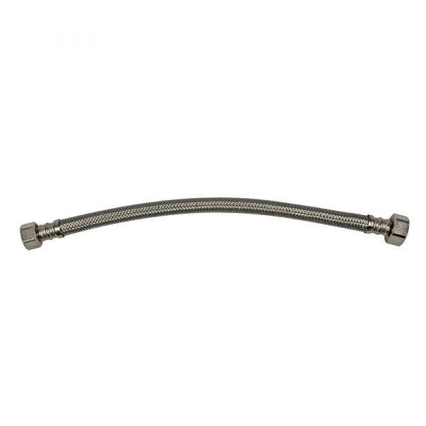 1/2 in. Comp. x 1/2 in. FIP. x 12 in. LGTH Stainless Steel Faucet Supply Line Hose