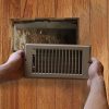 4 in. x 8 in. Steel Floor Register with 1-5/16 in. Drop in Brown