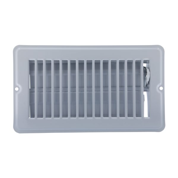 4 in. x 8 in. Steel Floor Register with 7/8 in. Drop in White