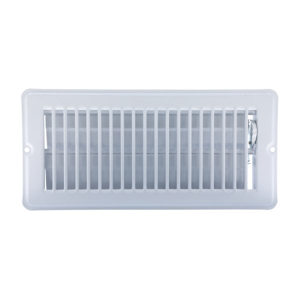 4 in. x 10 in. Steel Floor Register with 7/8 in. Drop in White