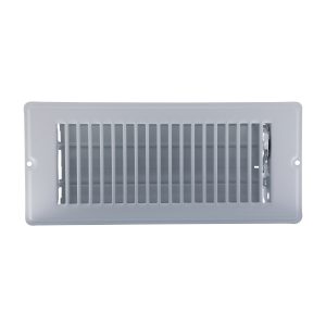 4 in. x 10 in. Steel Floor Register with 1-5/16 in. Drop in White