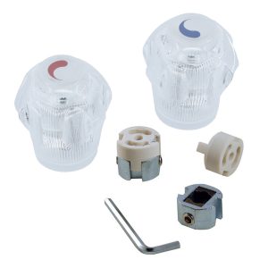 Universal Small Faucet Handles in Clear Acrylic