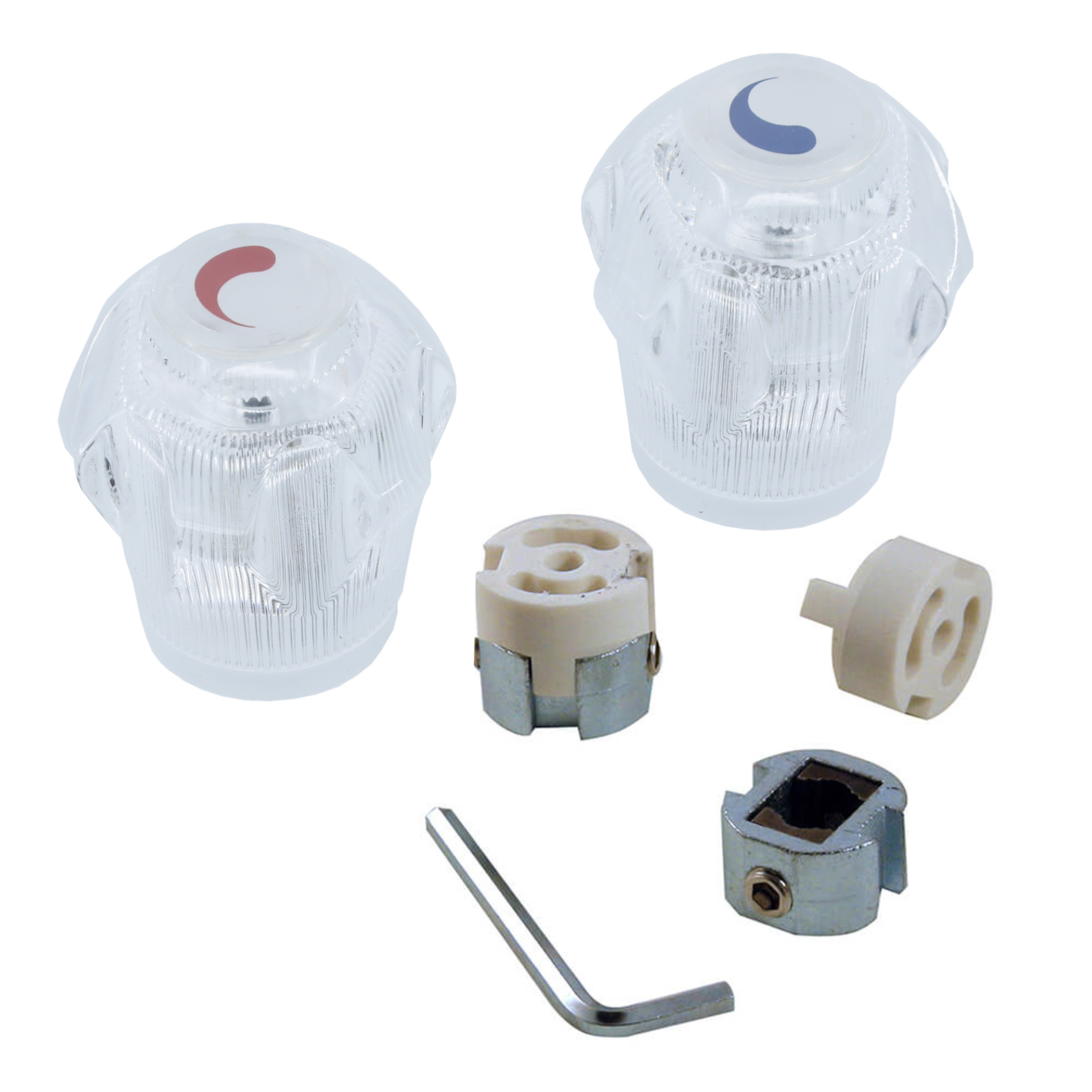 Universal Small Faucet Handles in Clear Acrylic