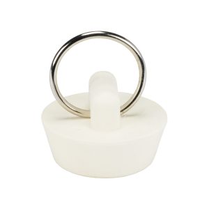 1 in. Rubber Drain Stopper in White (1 per Card)