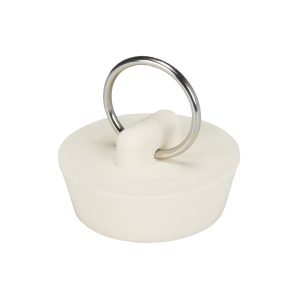 1-1/4 in. Rubber Drain Stopper in White (1 per Card)